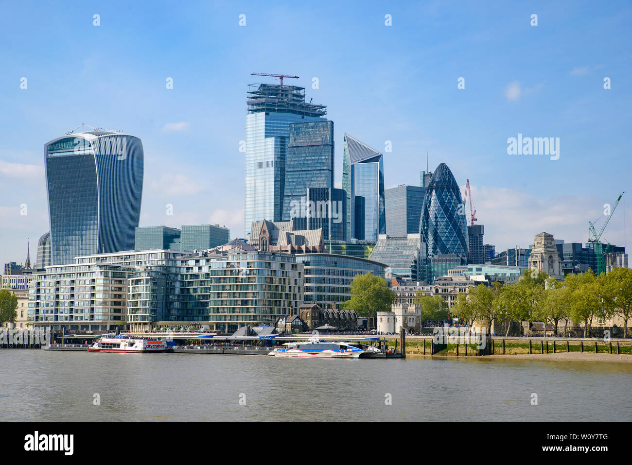 Skyline of City of London CBD in United Kingdom Stock Photo