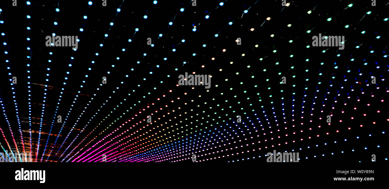 many led lights of many colors inside a tunnel Stock Photo - Alamy