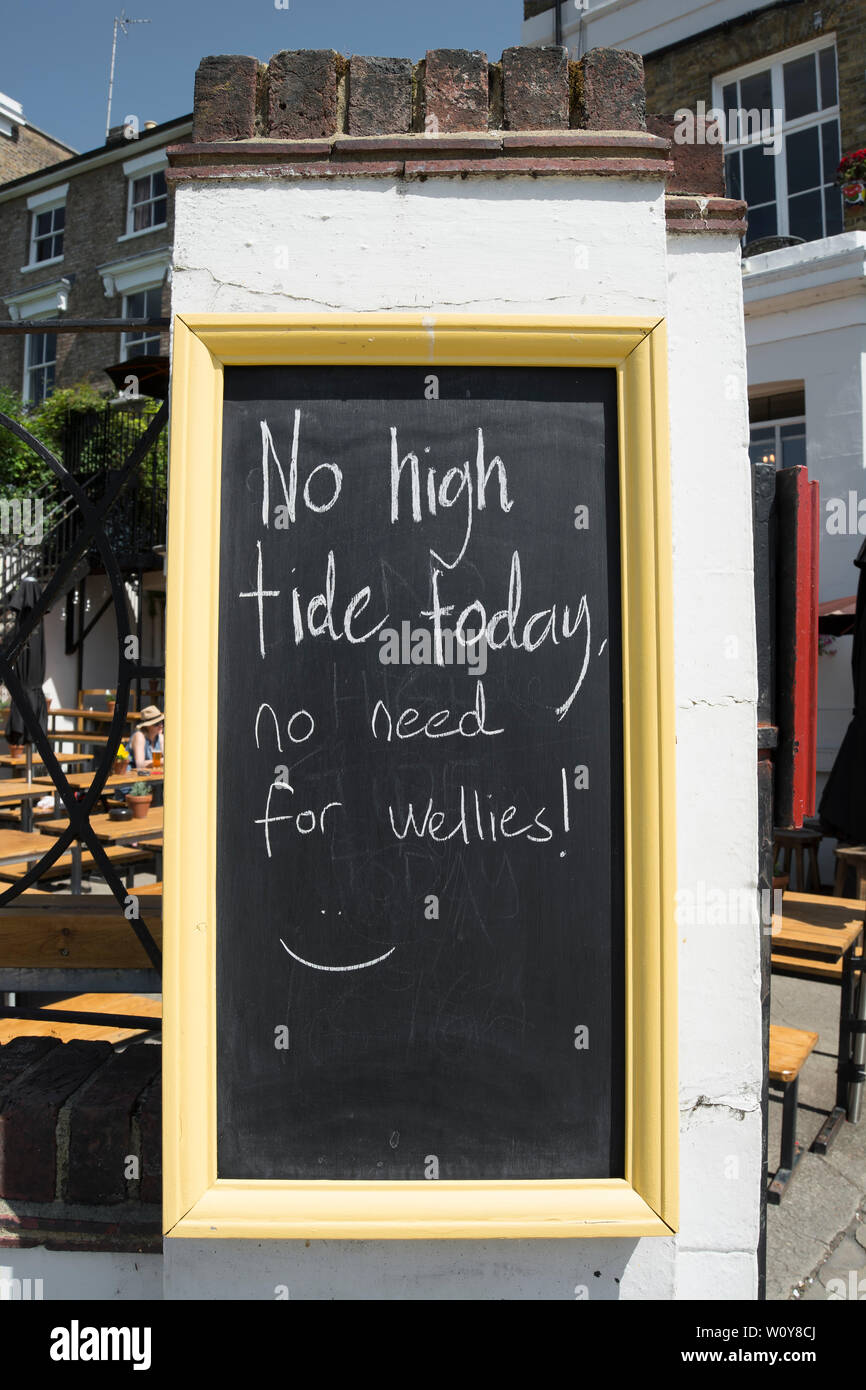 no-high-tide-today-no-need-for-wellies-a-jokey-sign-outside-the-white