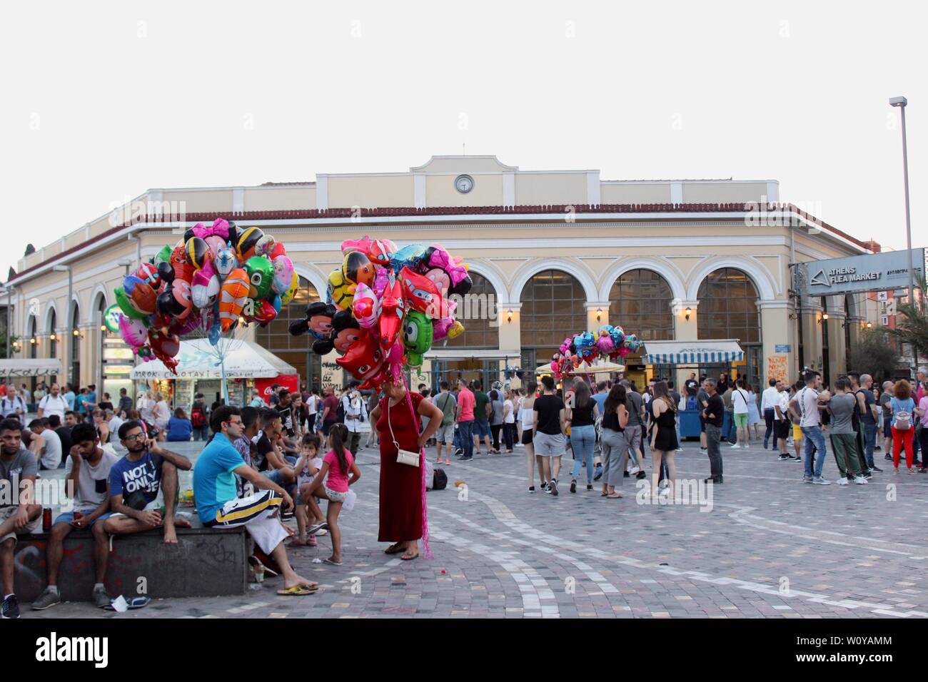 Monastiraki square and Flea Market athens greece Stock Photo