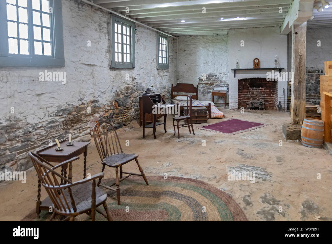 Fort Smith, Arkansas - The commissary building at Fort Smith National Historic Site. At one time the building was a residence for federal court offici Stock Photo