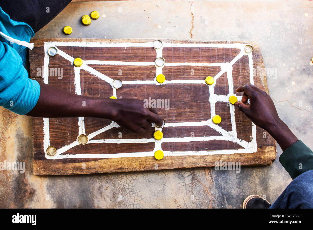 Traditonal african strategy board game know as morabaraba or muravarava