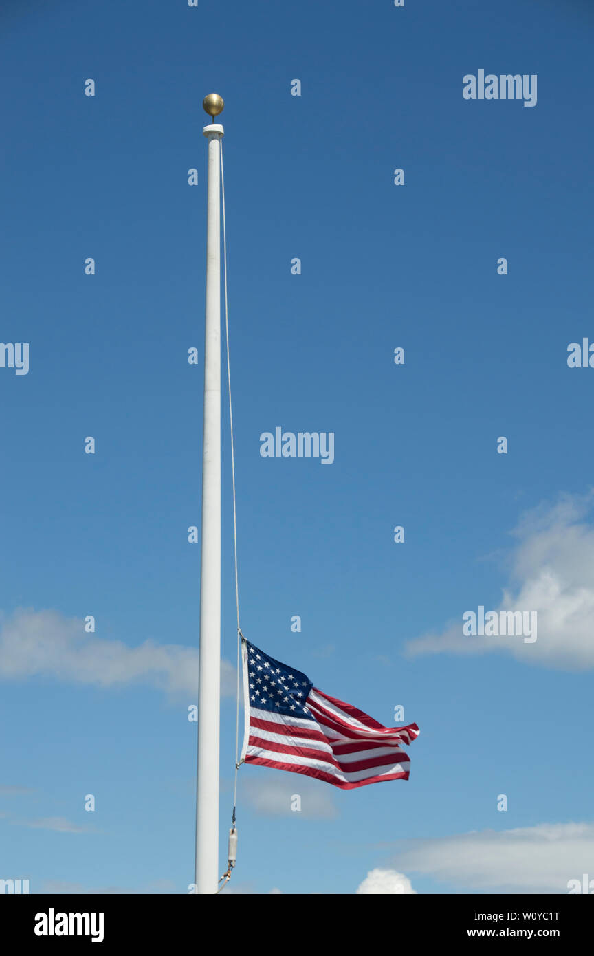 United States Flag at halfmast Stock Photo Alamy