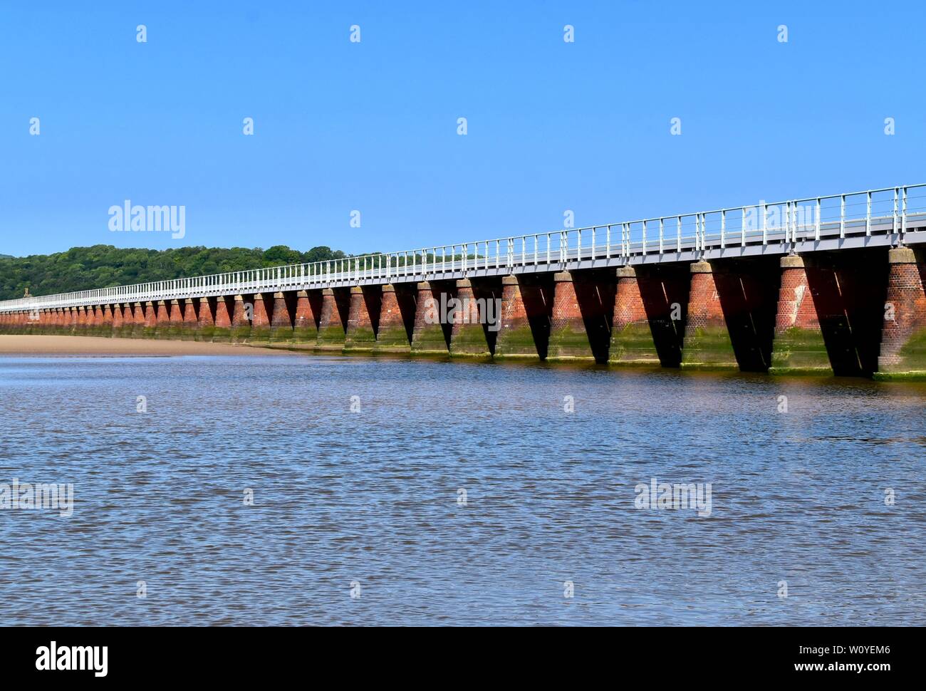 Arnside Railway Viaduct across the River Kent Estuary Stock Photo