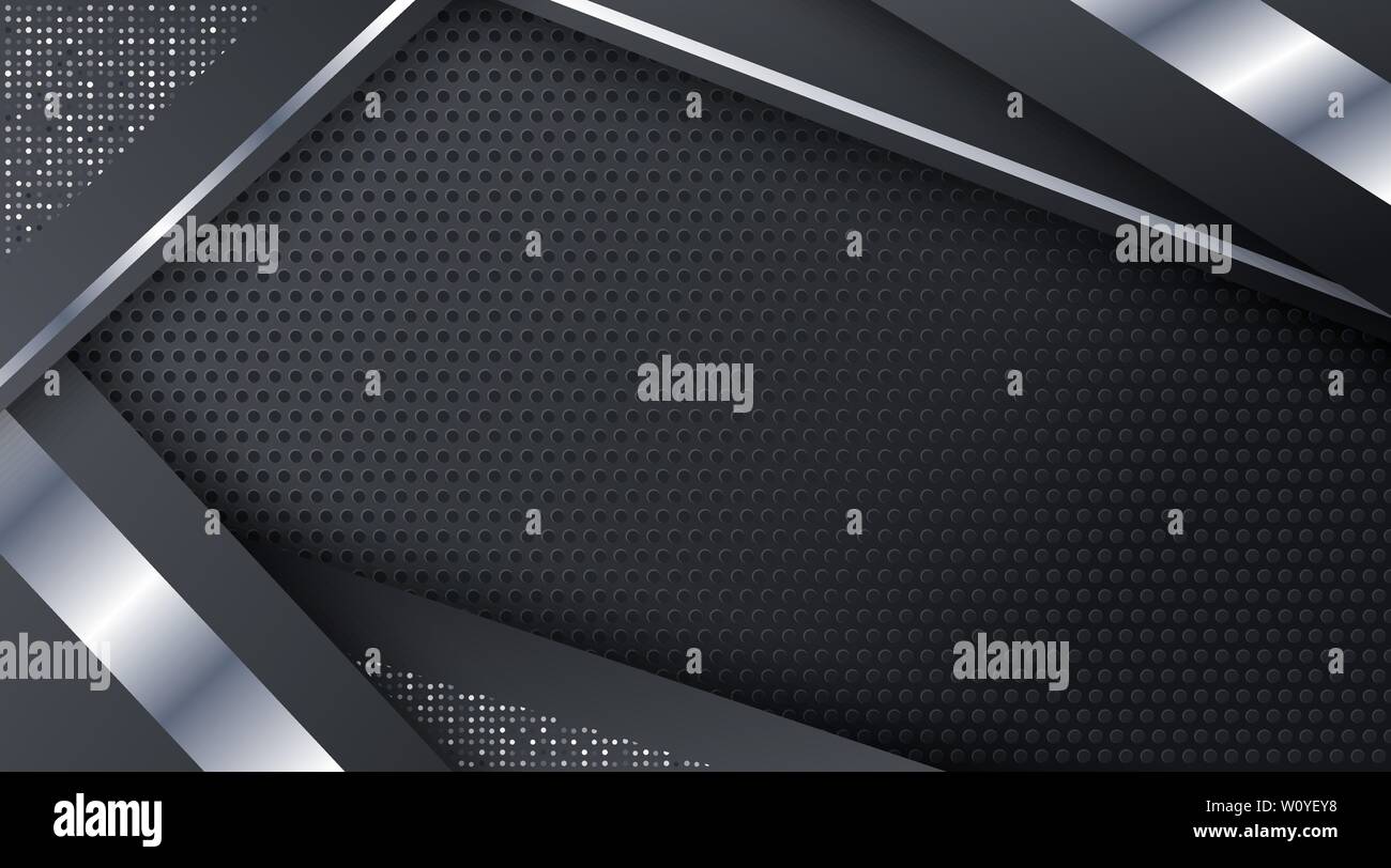 Black Metallic Silver Technology Corporate Background Template For