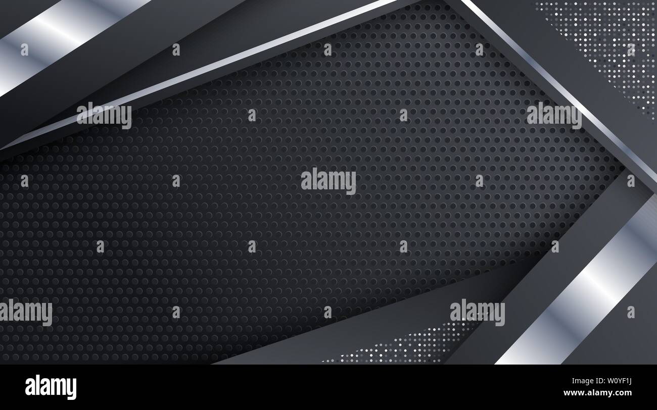 Black Metallic Silver Technology Corporate Background Template For
