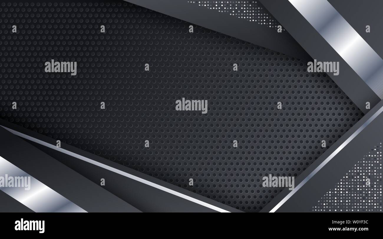 Black Metallic Silver Technology Corporate Background Template For