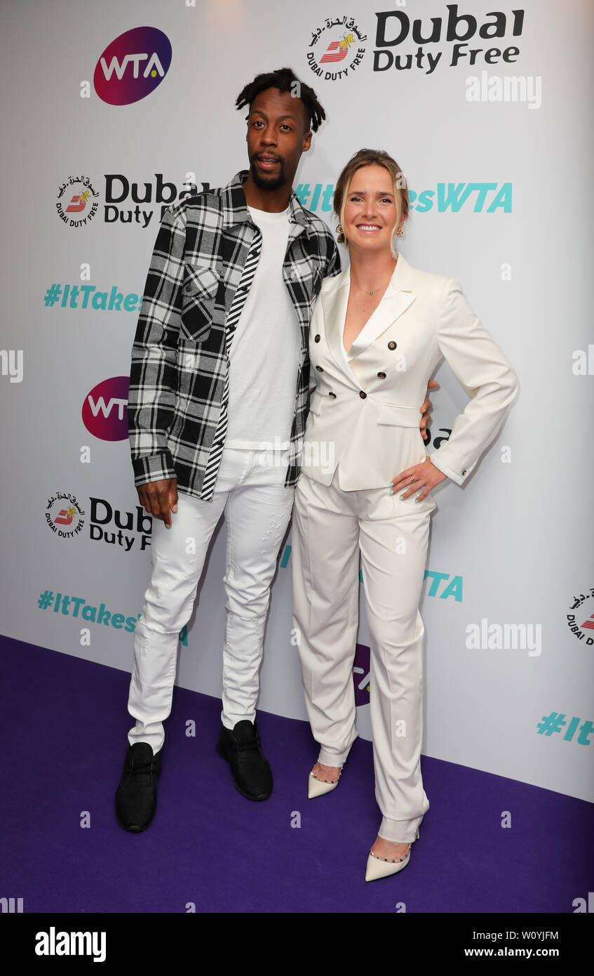 Elina Svitolina and Gael Monfils attending the Dubai Duty Free WTA Summer  Party 2019 held at the Jumeirah Carlton Tower, London Stock Photo - Alamy