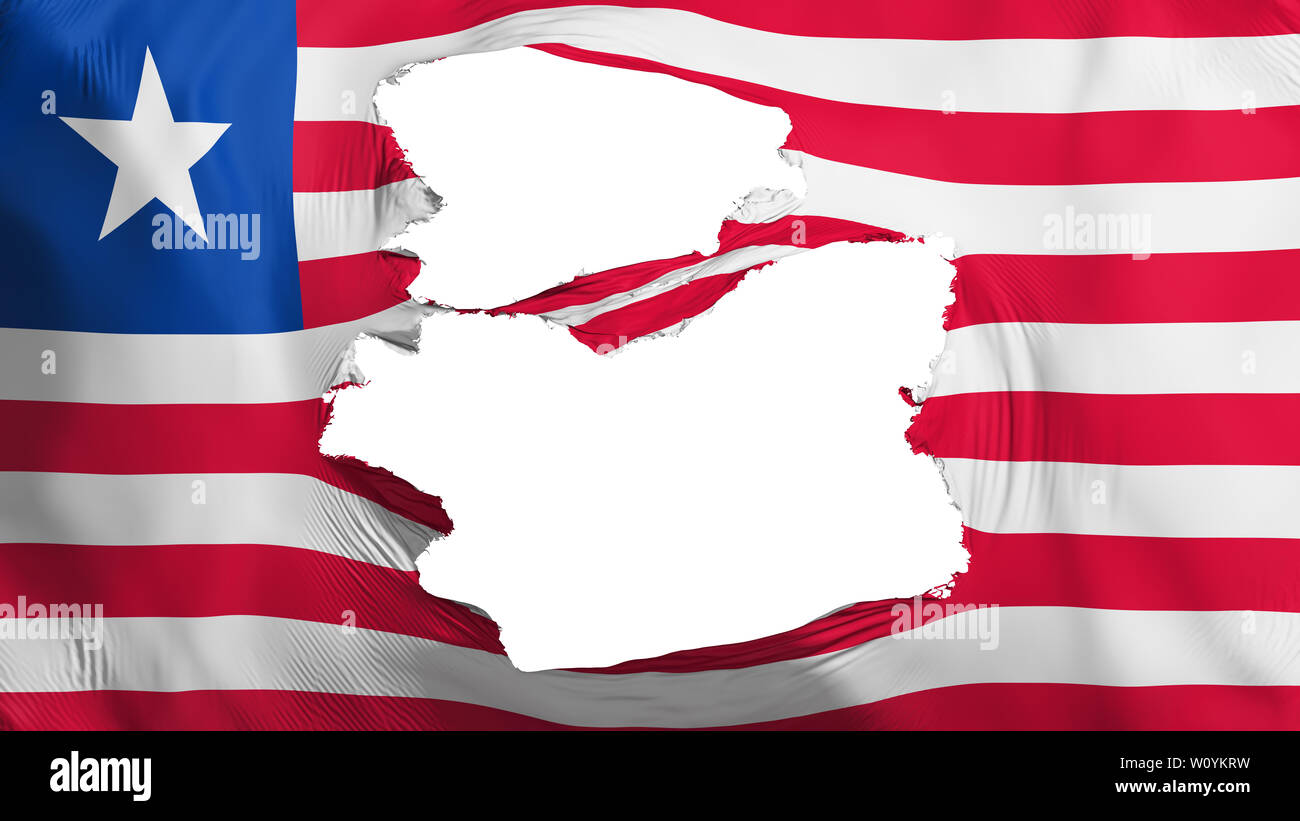 Tattered Liberia flag, white background, 3d rendering Stock Photo - Alamy