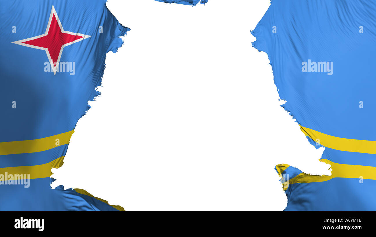 Aruba flag ripped apart, white background, 3d rendering Stock Photo - Alamy