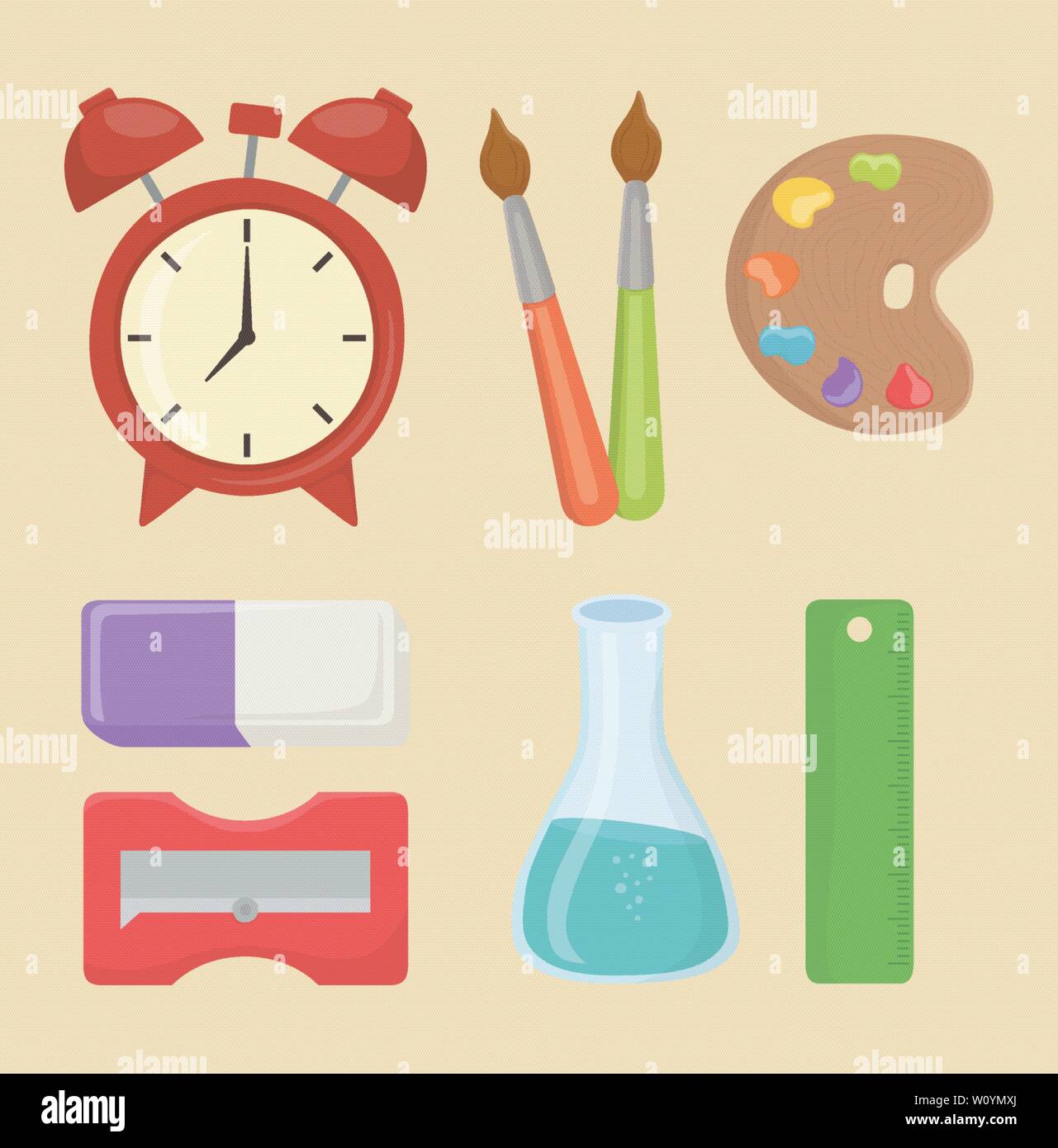 back to school set supplies vector illustration design Stock Vector ...