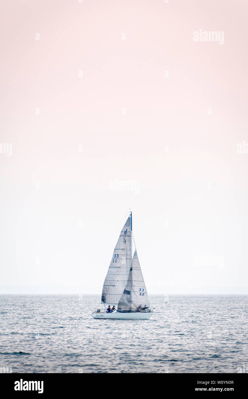 Yacht on lake Ontario Stock Photo