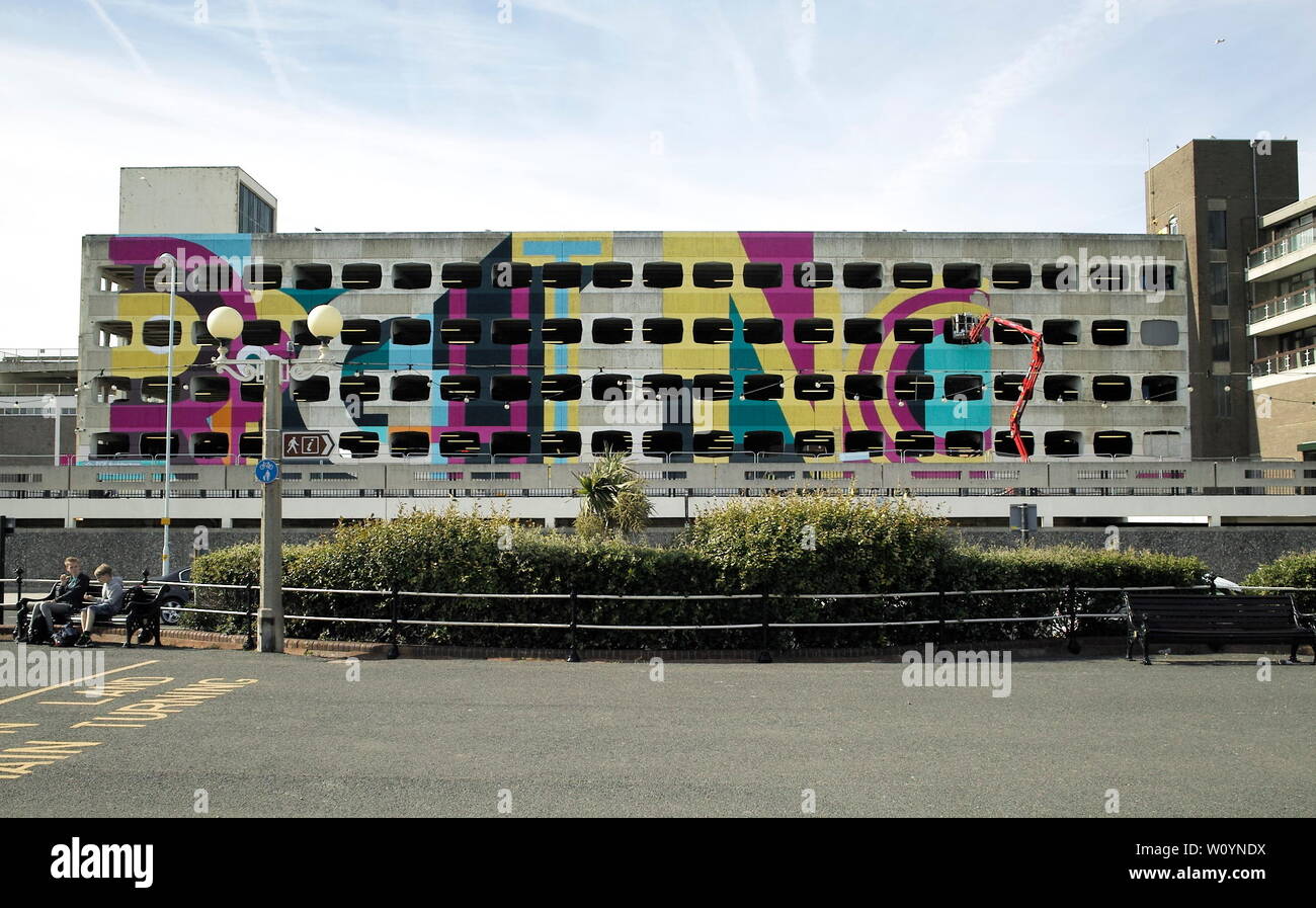 2017. WORTHING, ENGLAND SPACE SAVER GRAFTON MULTI STORY CAR PARK IN FINAL