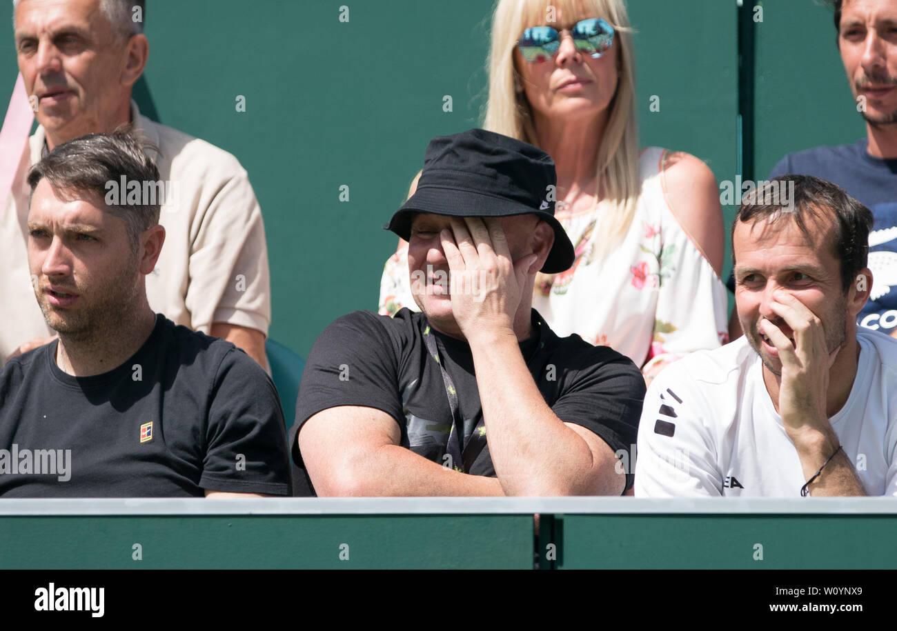 Slough, UK. 28th June, 2019. ANDRE AGASSI of USA (coach of Grigor DIMITROV  of Bulgaria) during