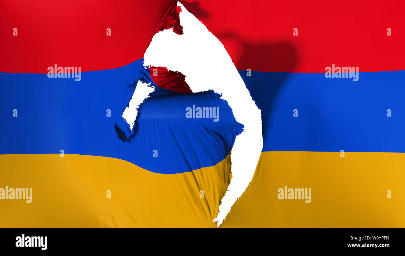 Damaged Armenia flag, white background, 3d rendering Stock Photo - Alamy