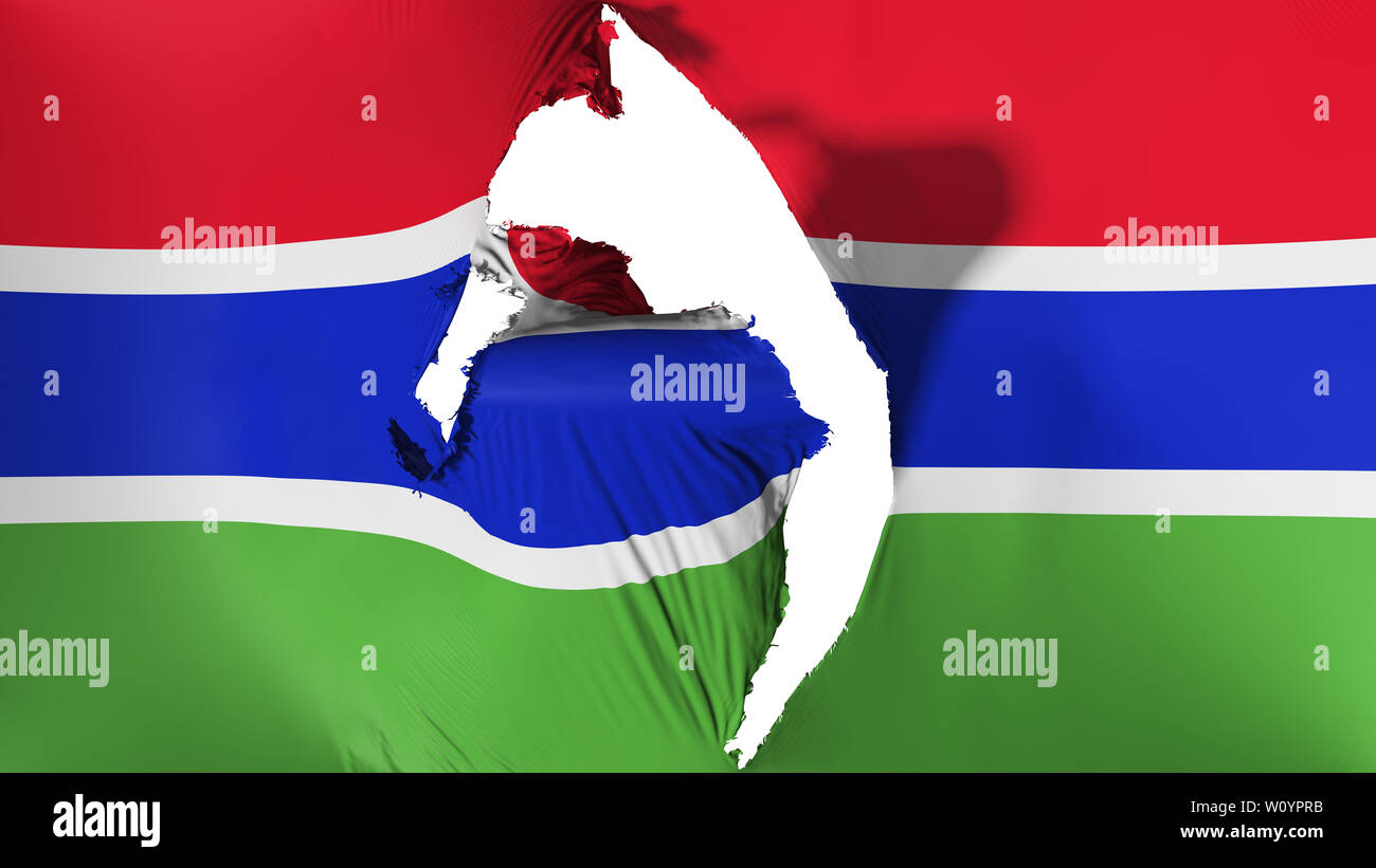 Damaged Gambia flag, white background, 3d rendering Stock Photo - Alamy