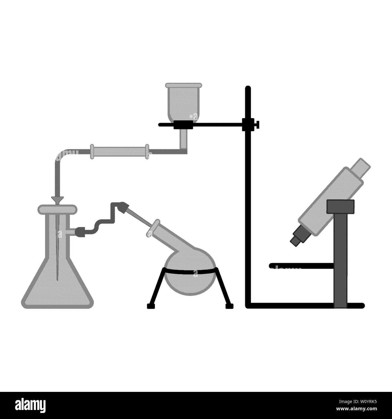 Science experiment with different lab equipment Vector Stock Vector