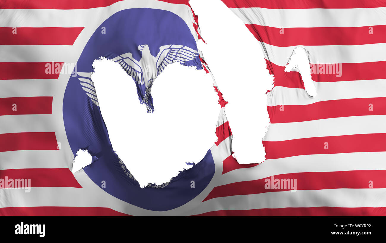 Ragged USA nazi flag, white background, 3d rendering Stock Photo