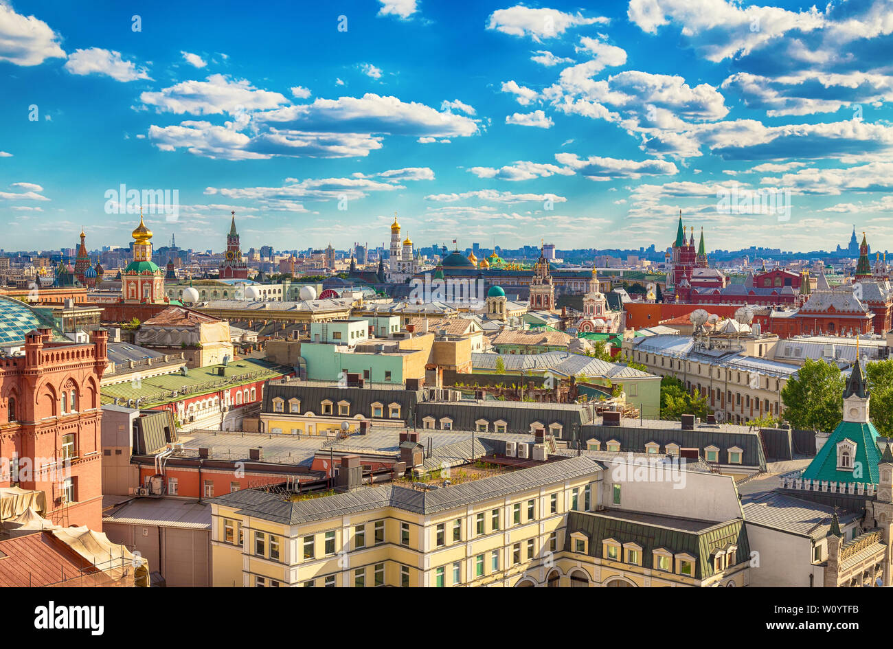 Aerial view at historic center of Moscow, Russia. Stock Photo