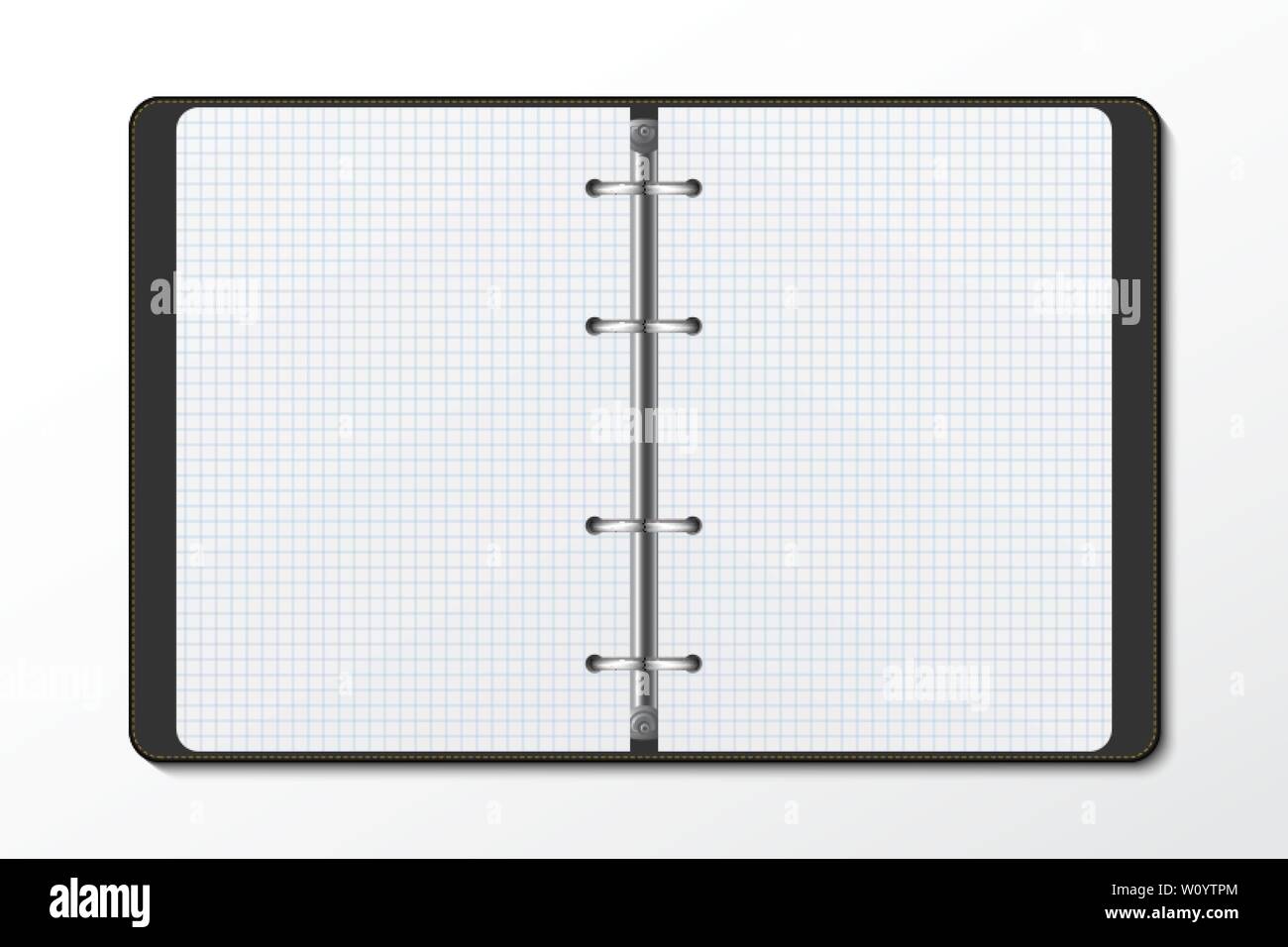 Opened folder with clean sheets of paper on ring binder Stock Vector Image  & Art - Alamy