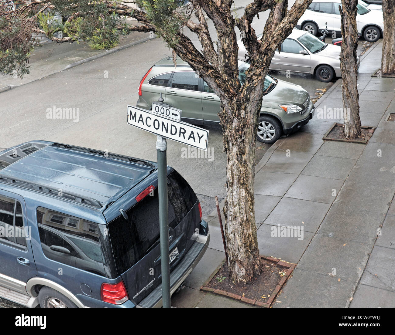 Macondray Lane street sign in San Francisco, California, USA, the lane made  famous as Barbary Lane in The Tales of the City book series Stock Photo -  Alamy