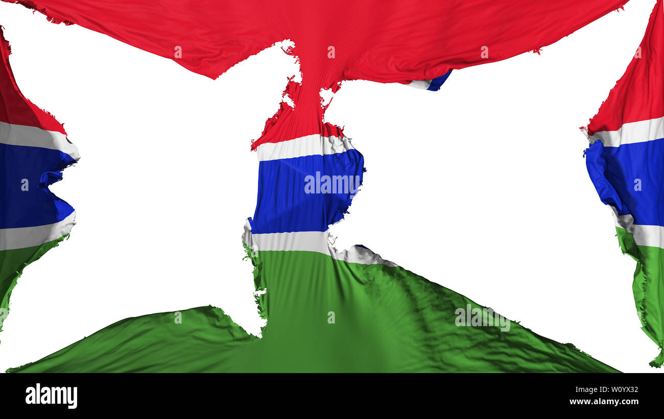 Destroyed Gambia flag, white background, 3d rendering Stock Photo - Alamy