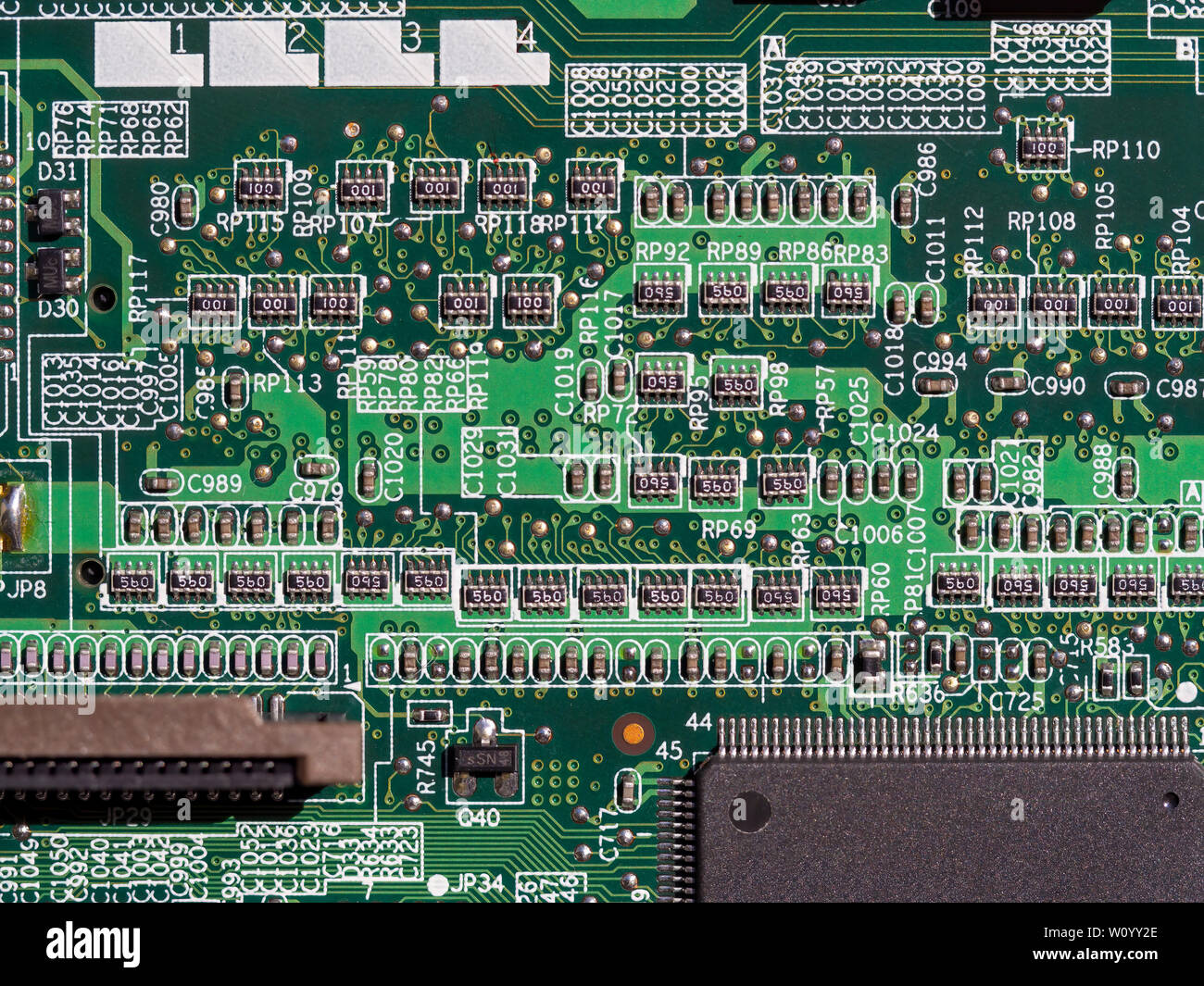 electronic circuit main board details macro pgotography Stock Photo
