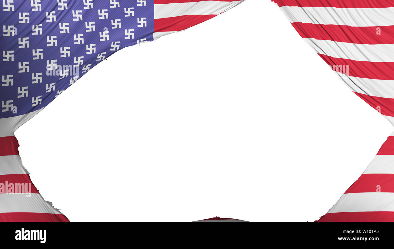 Divided United States America Nazi flag, white background, 3d rendering Stock Photo