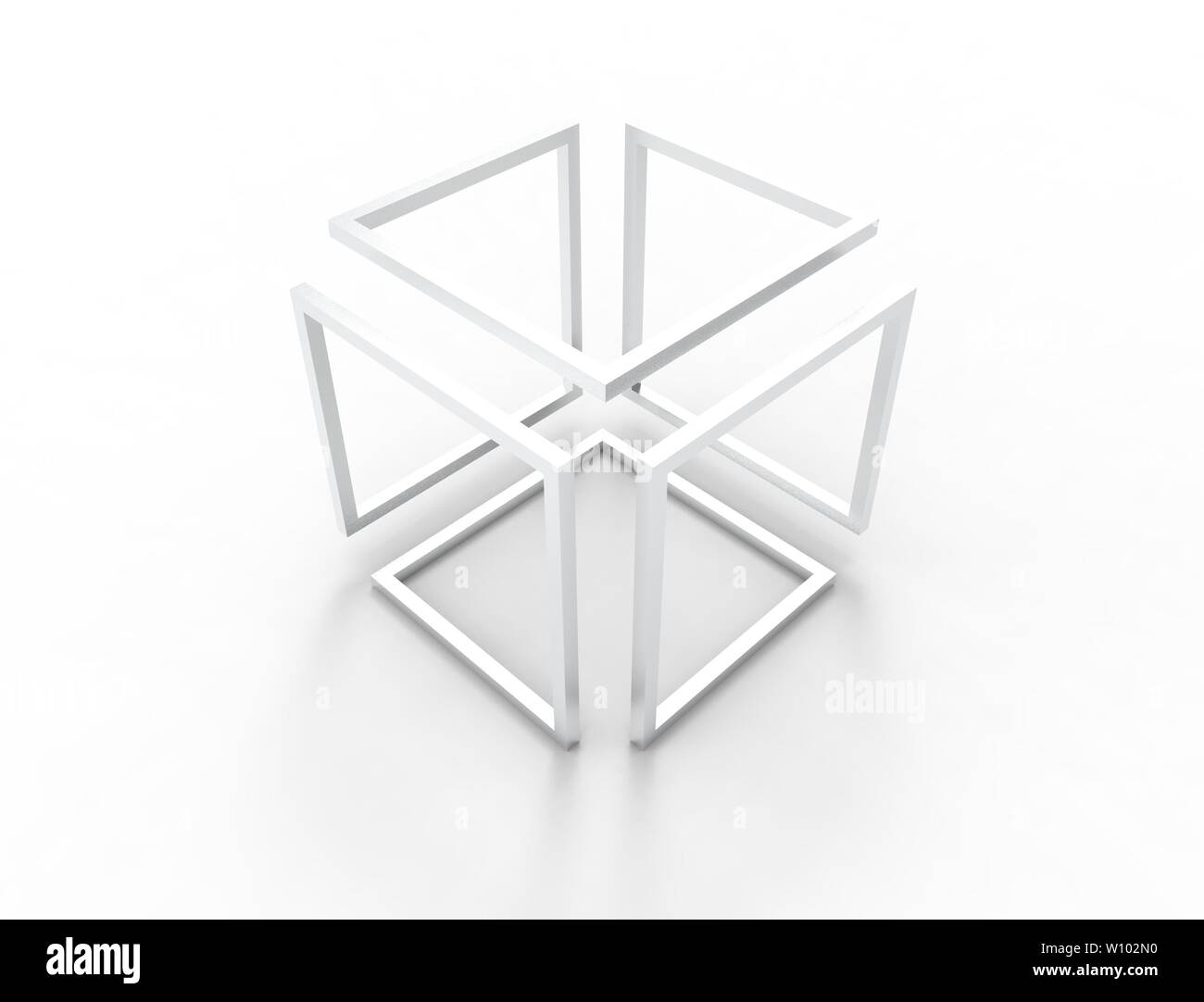 3d rendering of an infinity cube isolated in white studio background ...