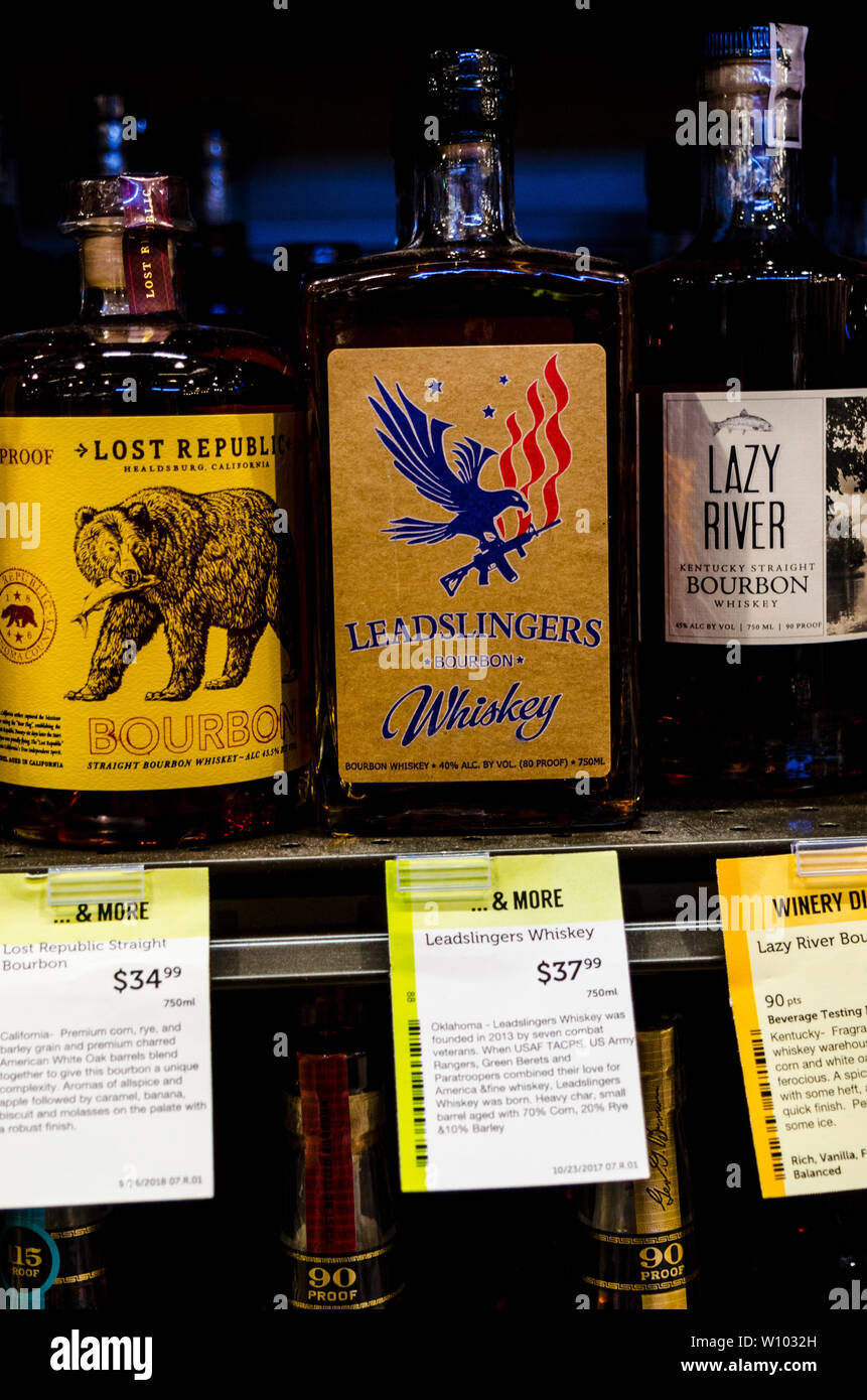 Whiskies at Total Wine and More in Pleasanton California USA Stock