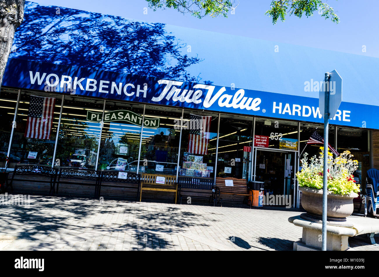 The True Value Hardware store in Downtown Pleasanton California USA Stock Photo