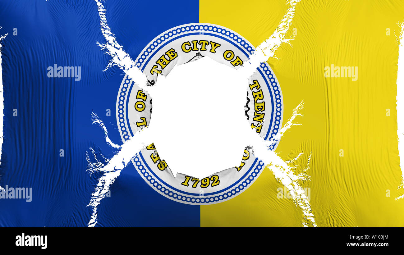 Trenton capital city flag with a hole Stock Photo Alamy