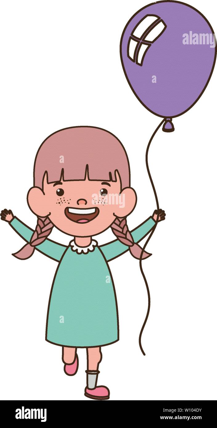 Baby Girl Clipart Purple Balloon