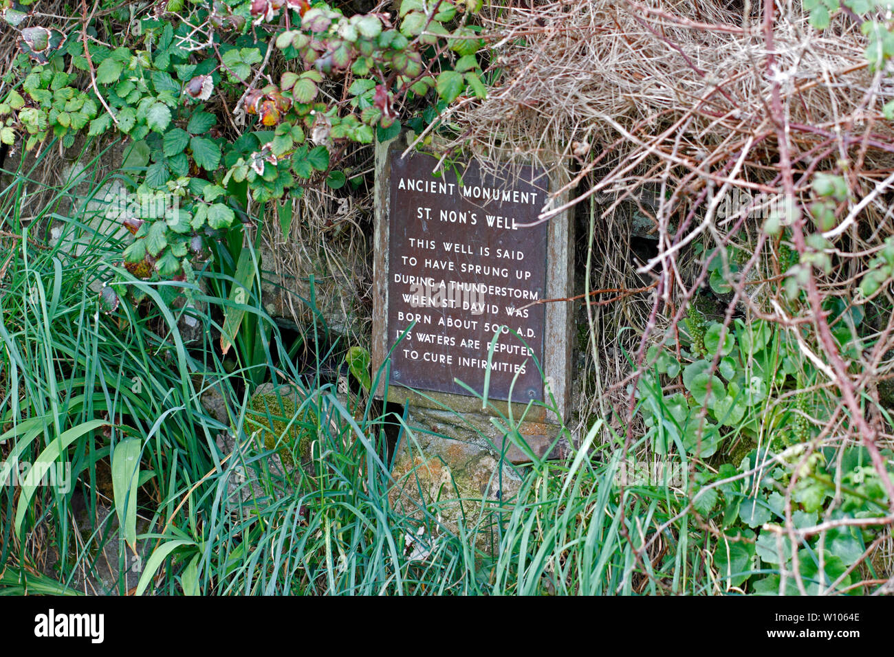 St Non's Well, Pembroekshire, West Wales, UK. Religious site. Stock Photo