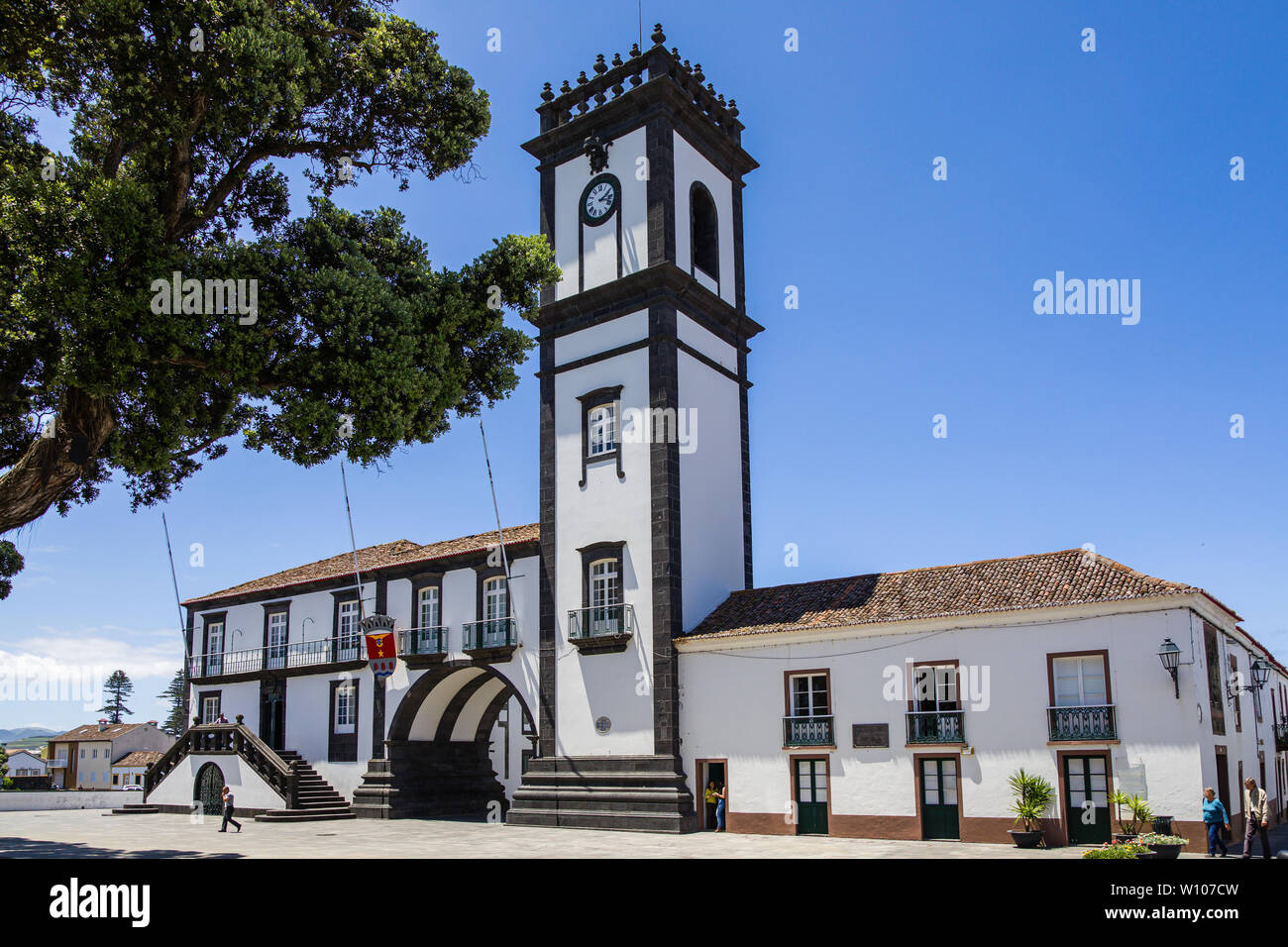 City Hall in Ribeira Grande, Sao Miguel Island, Azores archipelago, Portugal Stock Photo