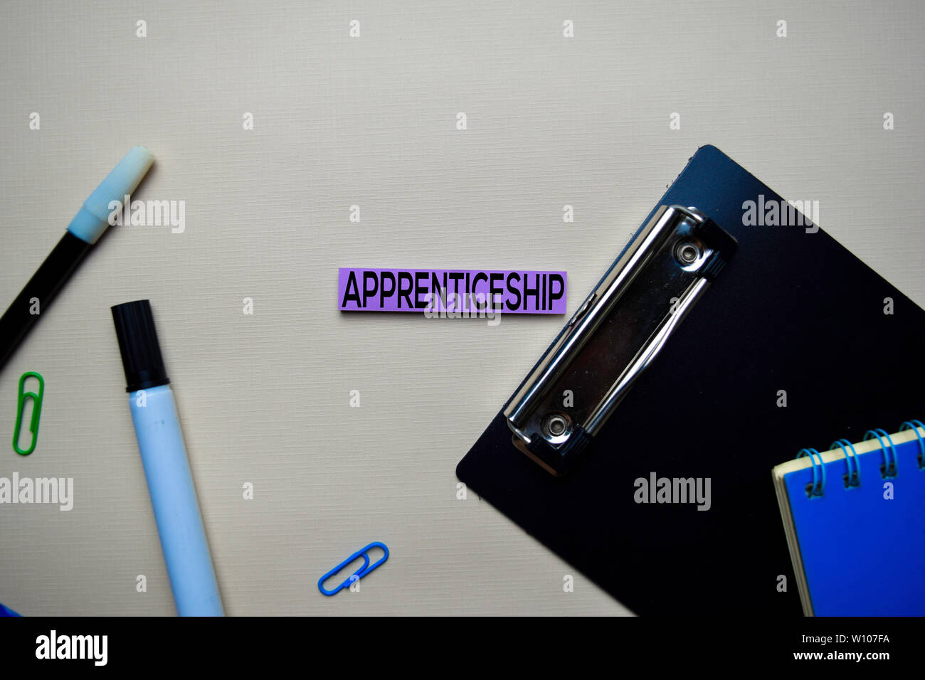Apprenticeship text on sticky notes with office desk concept Stock ...