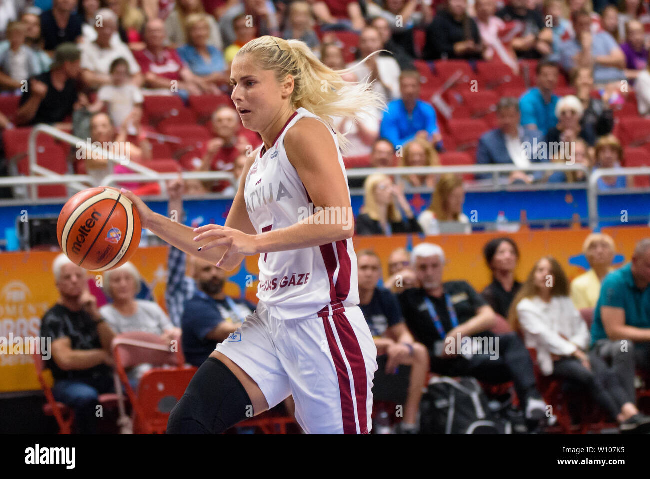 Riga, Latvia. 28th Jun 2019. European Women Basketball Championship,  commonly called EuroBasket Women 2019 , game between team Latvia and team  Ukraine in Arena Riga, Riga, Latvia. Credit: Gints Ivuskans/Alamy Live News