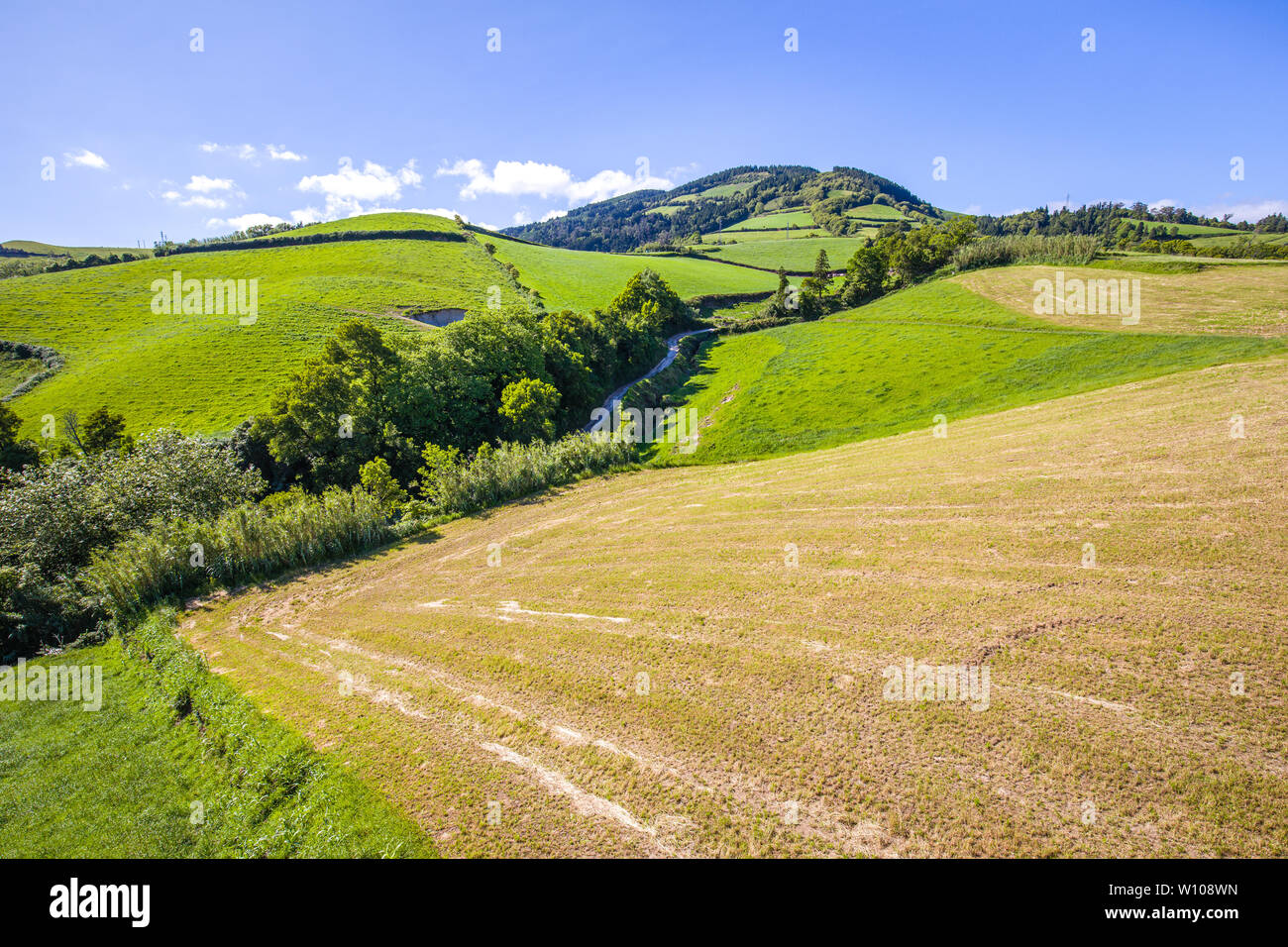 Landscape over Vila Franca do Campo, Sao Miguel island, Azores archipelago, Portugal Stock Photo