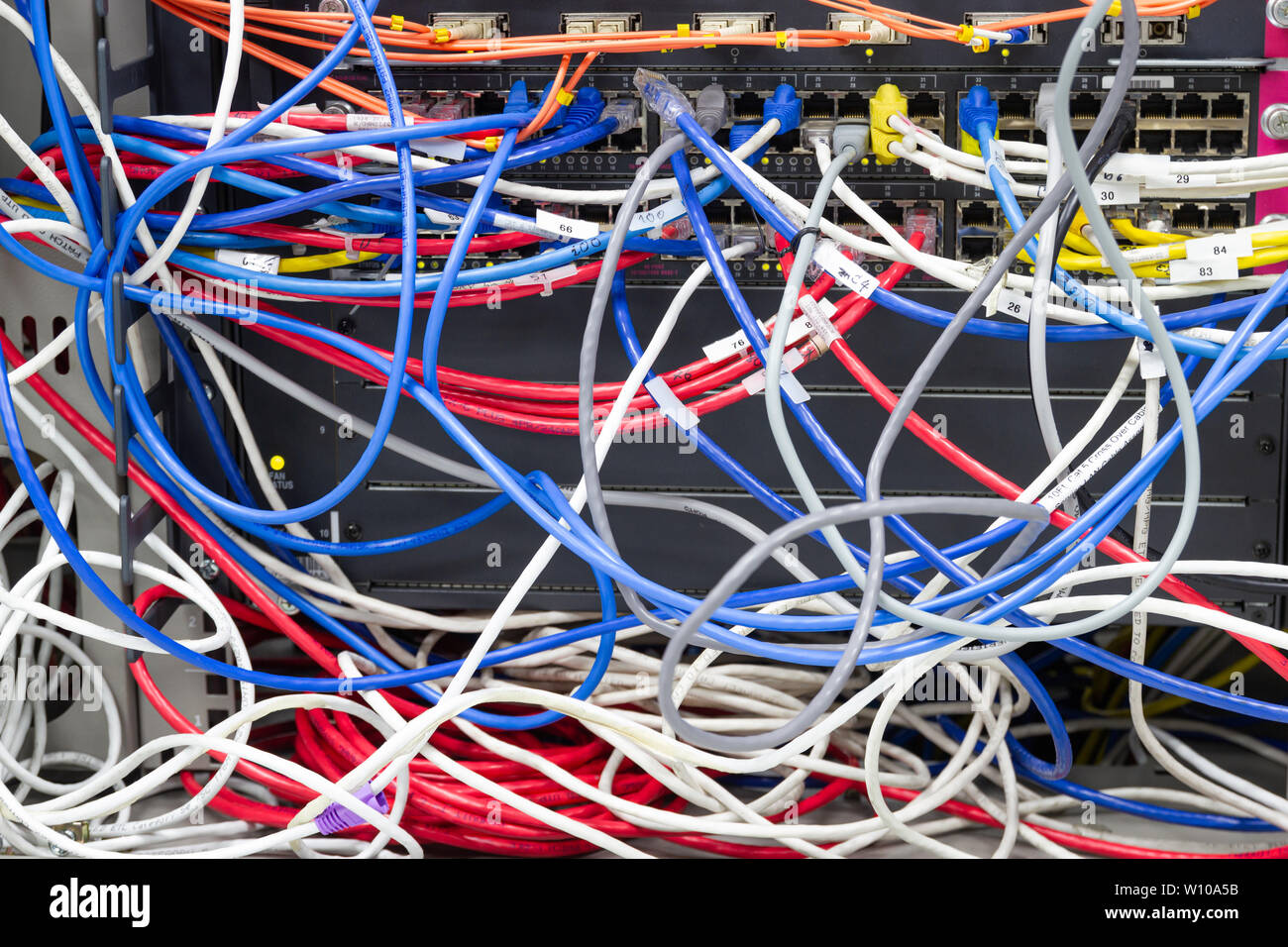 Bangkok Thailand :- June 25, 2019 :- cable network in server room cable ...