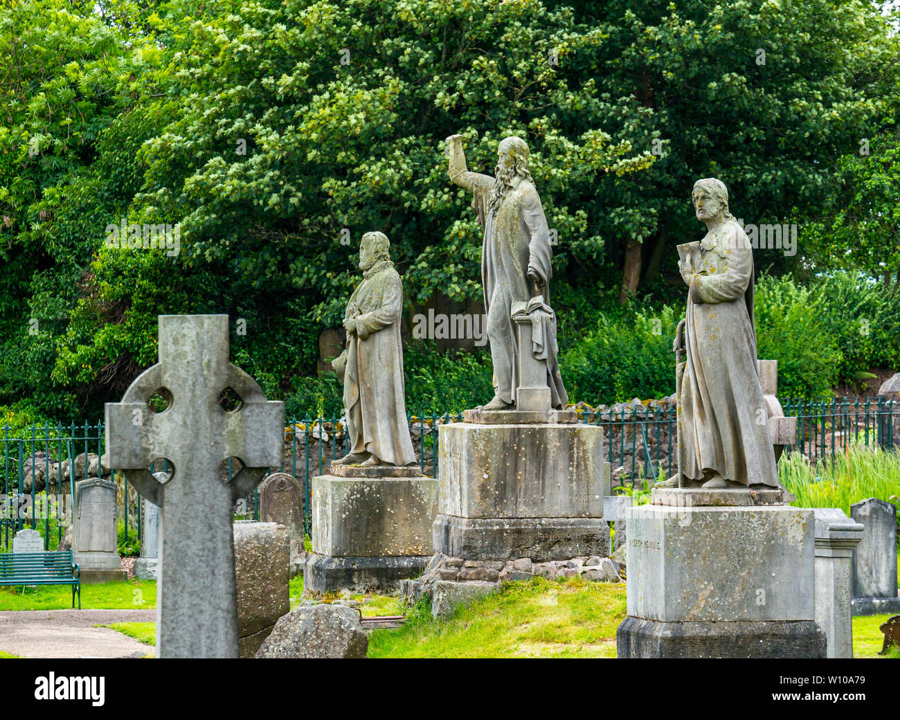 Scottish Presbyterian Ministers statues, with John Knox, Old Town cemetery, Stirling, Scotland, UK Stock Photo