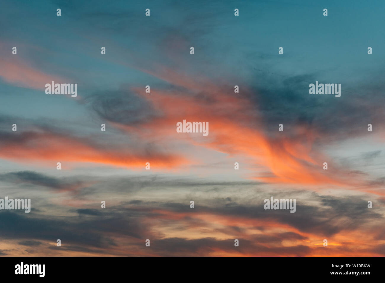 Clouds in the sky at sunset Stock Photo