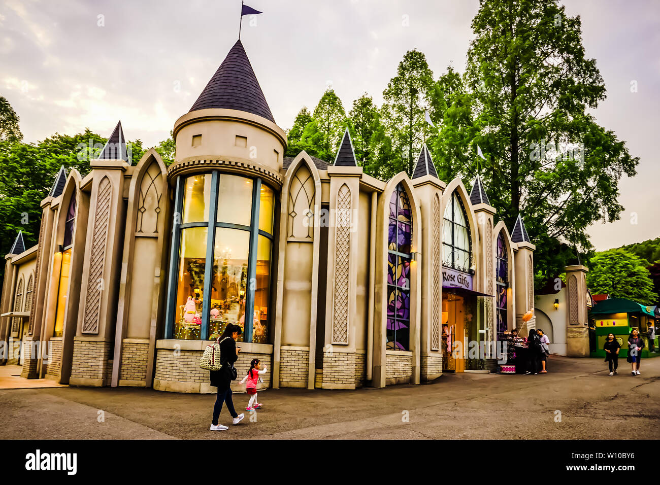 Seoul, South Korea - May 16, 2017: Magical world of adventures and excitement at Everland Resort, Yongin, Stock Photo