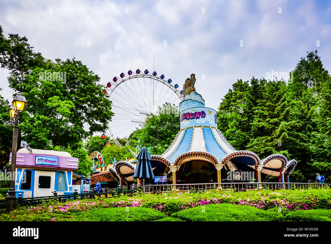 Seoul, South Korea - May 16, 2017: Magical world of adventures and excitement at Everland Resort, Yongin, South Korea. Stock Photo