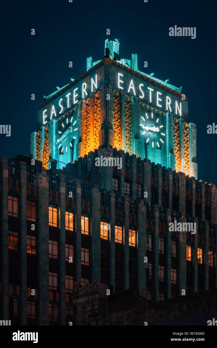The Eastern Columbia Building at night, in downtown Los Angeles, California Stock Photo Alamy