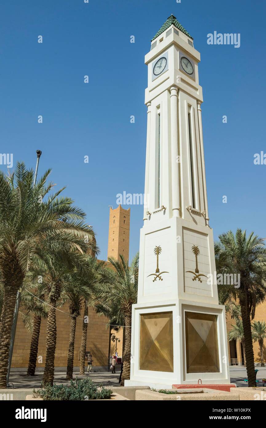 Clock tower of Riad, Saudi Arabia Stock Photo