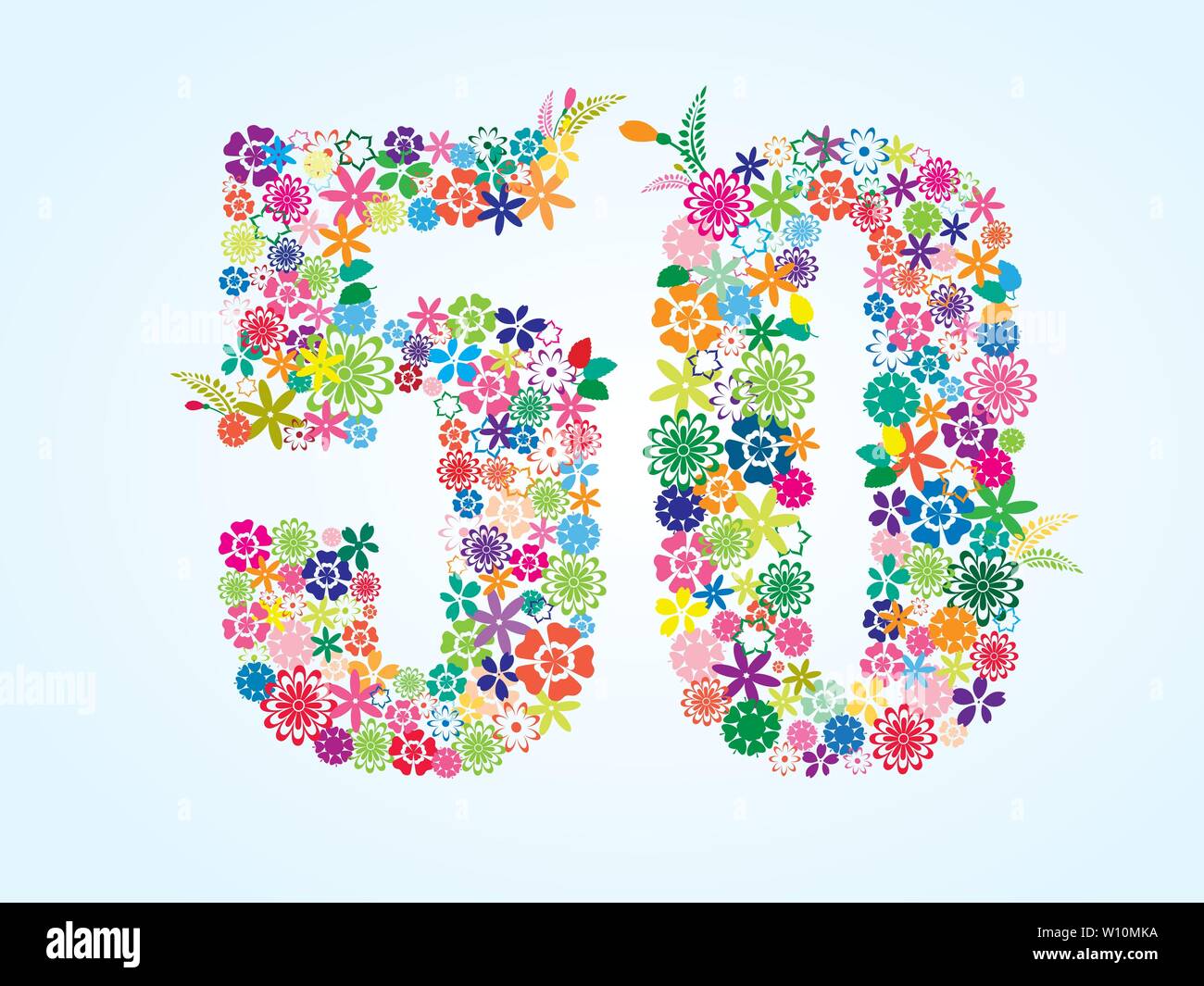 50 Para Imprimir Vector Colorful Floral 50 Number Design isolated on white background.  Floral Number Fifty Vector Typeface Stock Vector Image & Art - Alamy