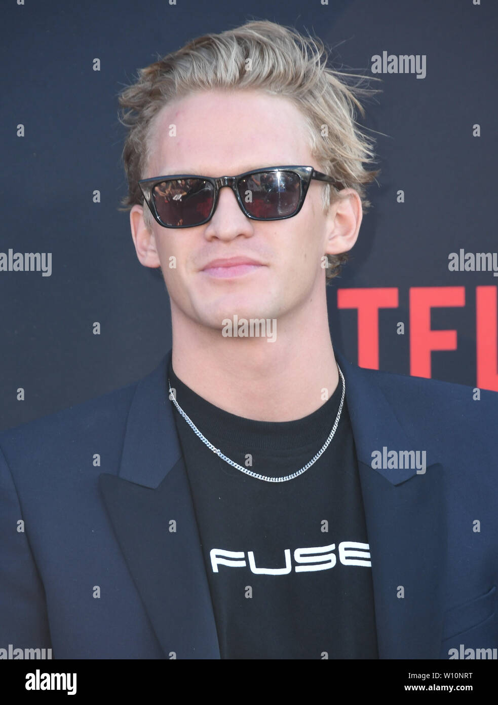 June 28, 2019 - Santa Monica, California, U.S. - 28 June 2019 - Santa Monica, California - Paul Reiser, Paula Ravets. ''Stranger Things 3'' Los Angeles Premiere held at Santa Monica High School. Photo Credit: Birdie Thompson/AdMedia (Credit Image: © Birdie Thompson/AdMedia via ZUMA Wire) Stock Photo