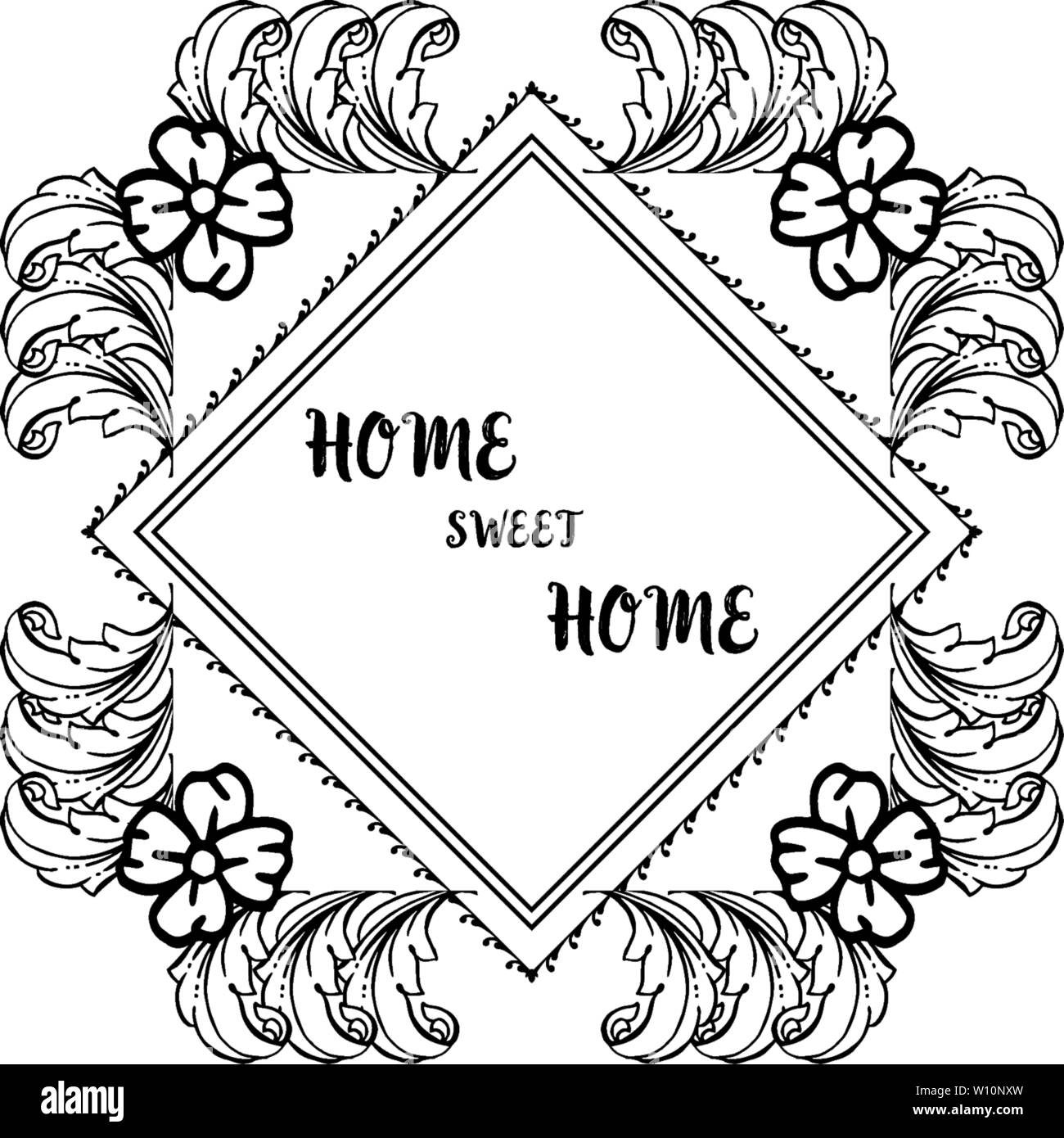 Vector illustration decoration flower frame for various shape of card ...