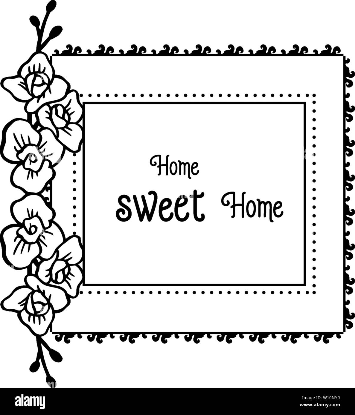 Vector illustration decoration flower frame for various shape of card ...