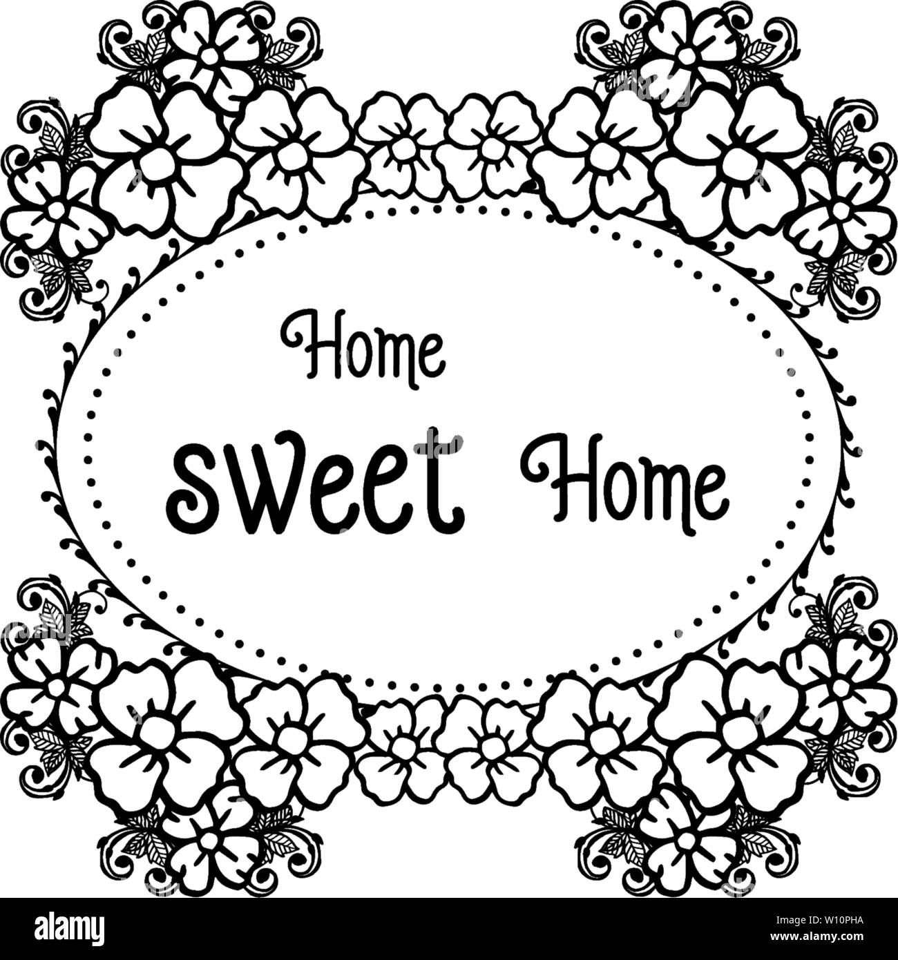 Vector illustration invitation card of home sweet home with ornament ...